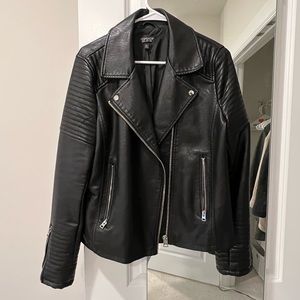 Topshop moto faux leather jacket